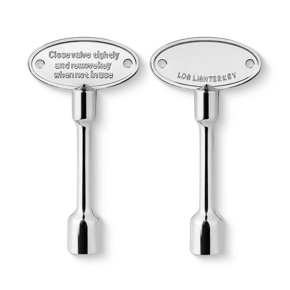 Universal Gas Valve Key, Fireplace Key for Fire Pit and Fireplace, Gas Key with Polished Chrome Fits 1/4" and 5/16" Gas Valve Stems