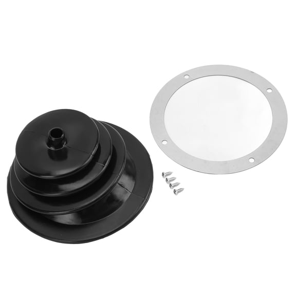 Universal Gear Shift Handbrake Lever Boot Plate Kit Dustproof Round Base Black Rubber Disc Shifter Cover 5.25 Inches / 13.3 cm