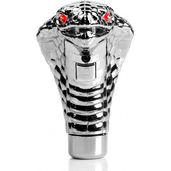 Universal Gear Shift Knob: Cobra Head LED Gear Shift Knob Shifter Gear Stick Shift Lever Head with Red LED Lights, Universal Manual/Automatic Car Accessory (Red)