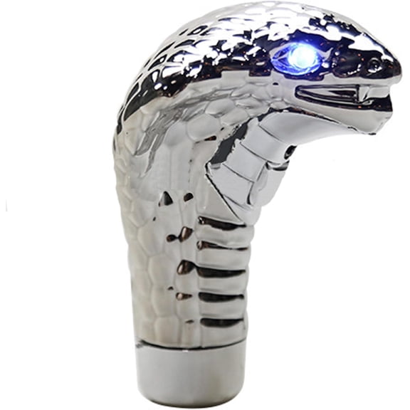 Universal Gear Shift Knob: Cobra Head Shift Knob Shifter Gear Stick Shifter Lever Head with Red LED Lights, Universal Use LED Car Accessories (Blue)