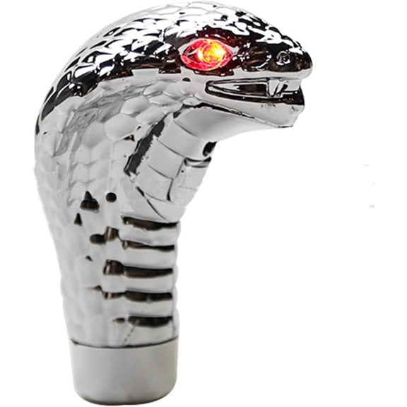 Universal Gear Shift Knob: Cobra Head Shift Knob Shifter Gear Stick Shifter Lever Head with Red LED Lights, Universal Use LED Car Accessories (Red)