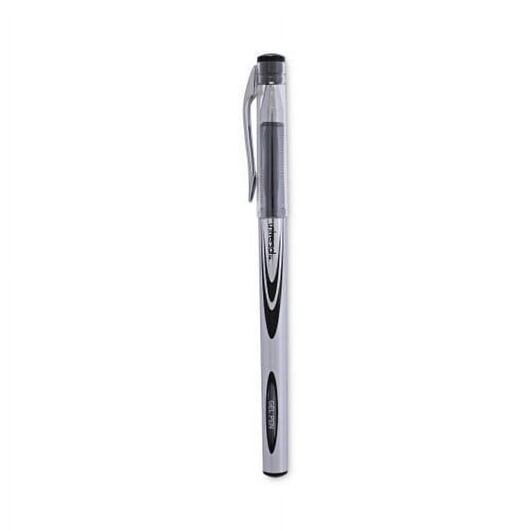 Gel Pen, Stick, Medium 0.7 mm, Black Ink, Silver/Black Barrel, Dozen Gel Pen, Stick, Medium 0.7 mm, Black Ink, Silver/Black Barrel, Dozen