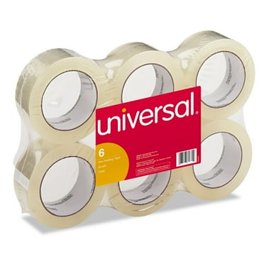 Universal General-Purpose Box Sealing Tape, 48mm x 54.8m, 3" Core, Clear, 6/Pack -UNV63000