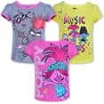thumbnail image 1 of Universal Girl's 3 Pack Trolls Short Sleeve Tee Shirt Set, Pink/Grey/Yellow, 6, 1 of 7