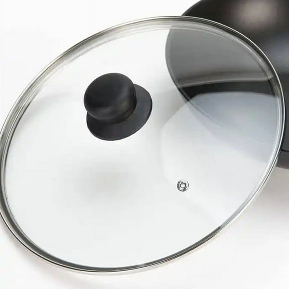 Universal Glass Lid with Sturdy Handle for Frying Pan, Pot, Skillet, Tempered Glass, 1 Pc, by Ihhxbs