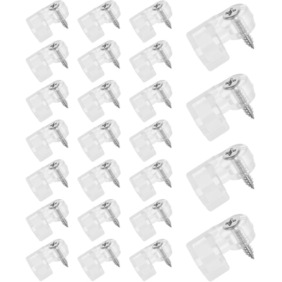 Universal Glass Panel Clips, Mirror Mounting Clips with Screws, Plastic Storm Door Window Clips, Glass Holders for Cabinet, Window, Door, Mirror Fixing