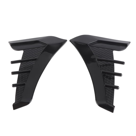 Universal Gloss Black Side Vent Trim Decoration Sticker - 2pcs Rubber Shark Gills Exterior Car Accessories