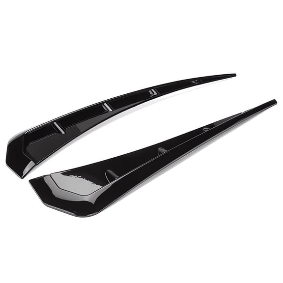 Universal Glossy Black Car Side Fender Vent Trim, 2PCS Sporty Air Flow Intake Decoration Sticker, ABS Plastic Side Wing Vent Covers for All Cars