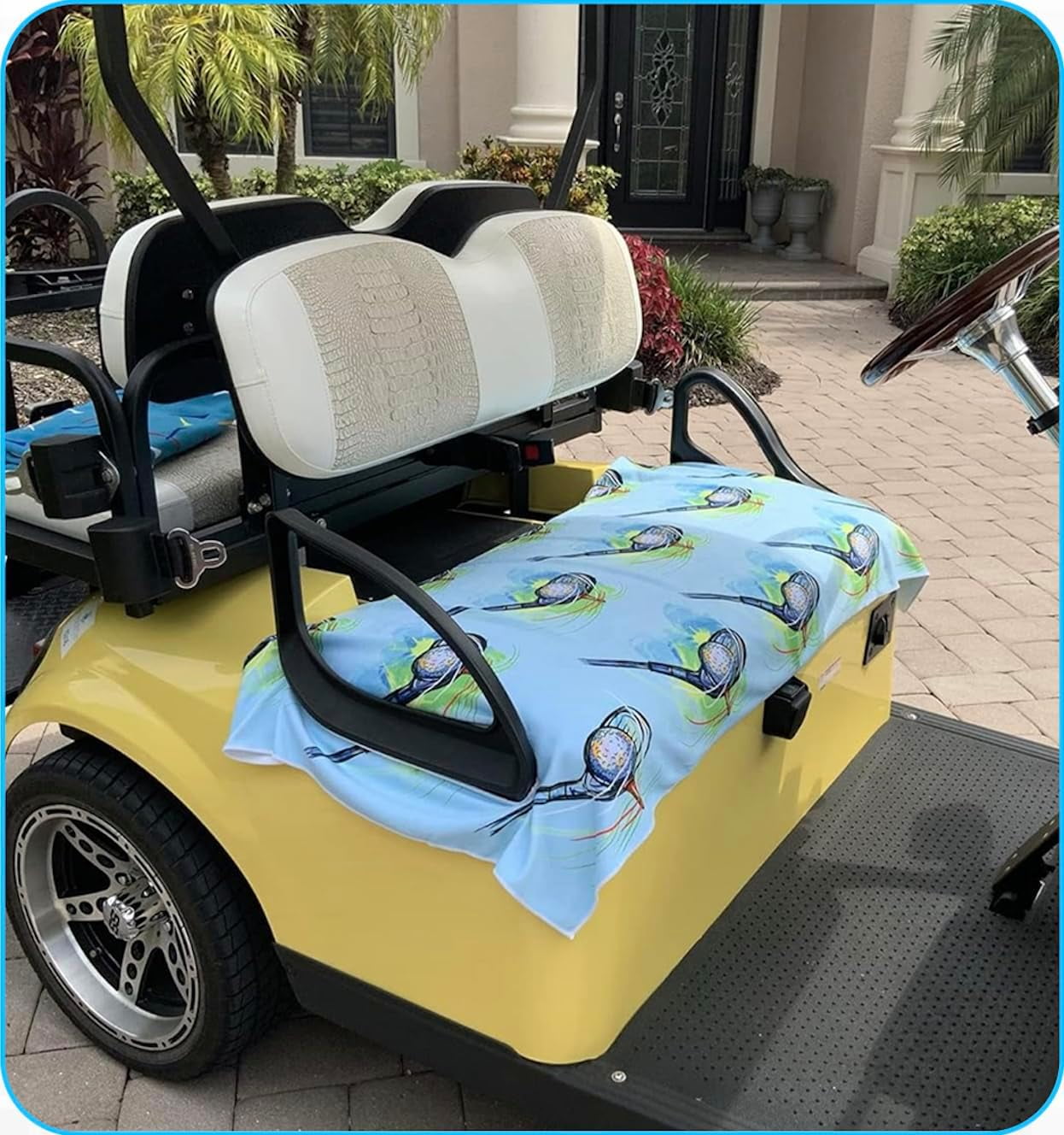 Universal Golf Cart Seat Cover Golf Cart Seat Blanket and Towel for 2-Person Seats Club Car