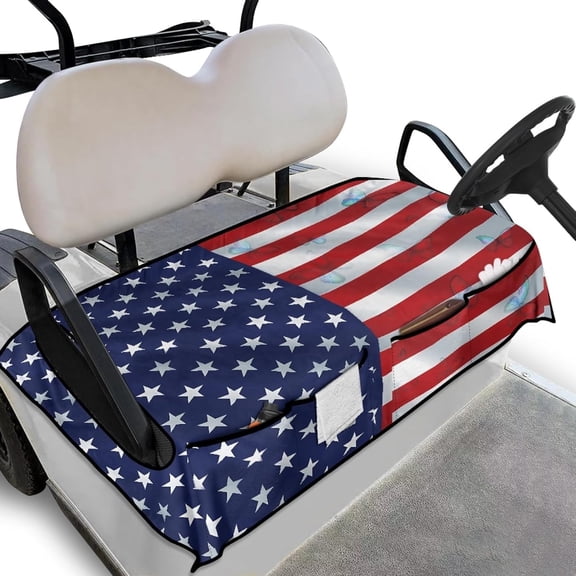 Universal Golf Cart Seat Cover with 4 Pockets Soft Golf Cart Seat Towel Blanket Fits 2-Seat Golf Carts