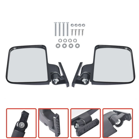 Universal Golf Cart Side Mirrors Adjustable Golf Cart Mirror Replacement for Club Car EzGo Yamaha