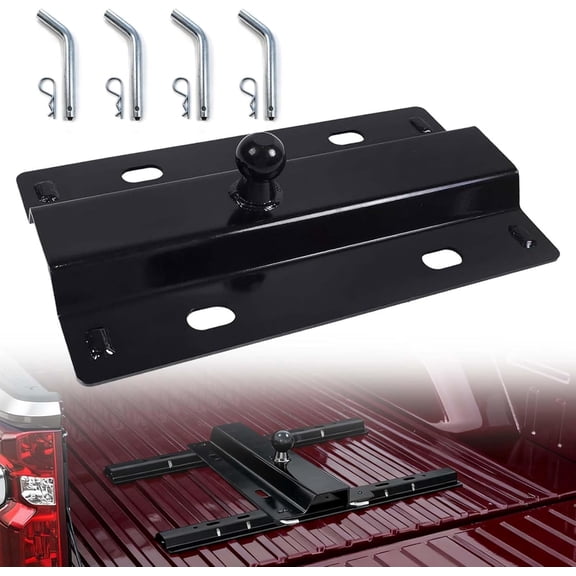 Universal Gooseneck Hitch Fit for All Standard 5th Wheel Rails, 5th Wheel to Gooseneck Adapter for Pickup Truck Bed Replacement 2-5/16-Inch Ball30000 lbs