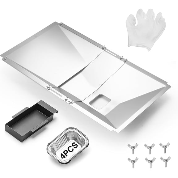 Universal Grease Tray with Catch Pan Adjustable Drip Pan, Kenmore, Charbroil, BHG, Expert for Most 3/4/5 Burner Gas Grill Grease Tray Replacement