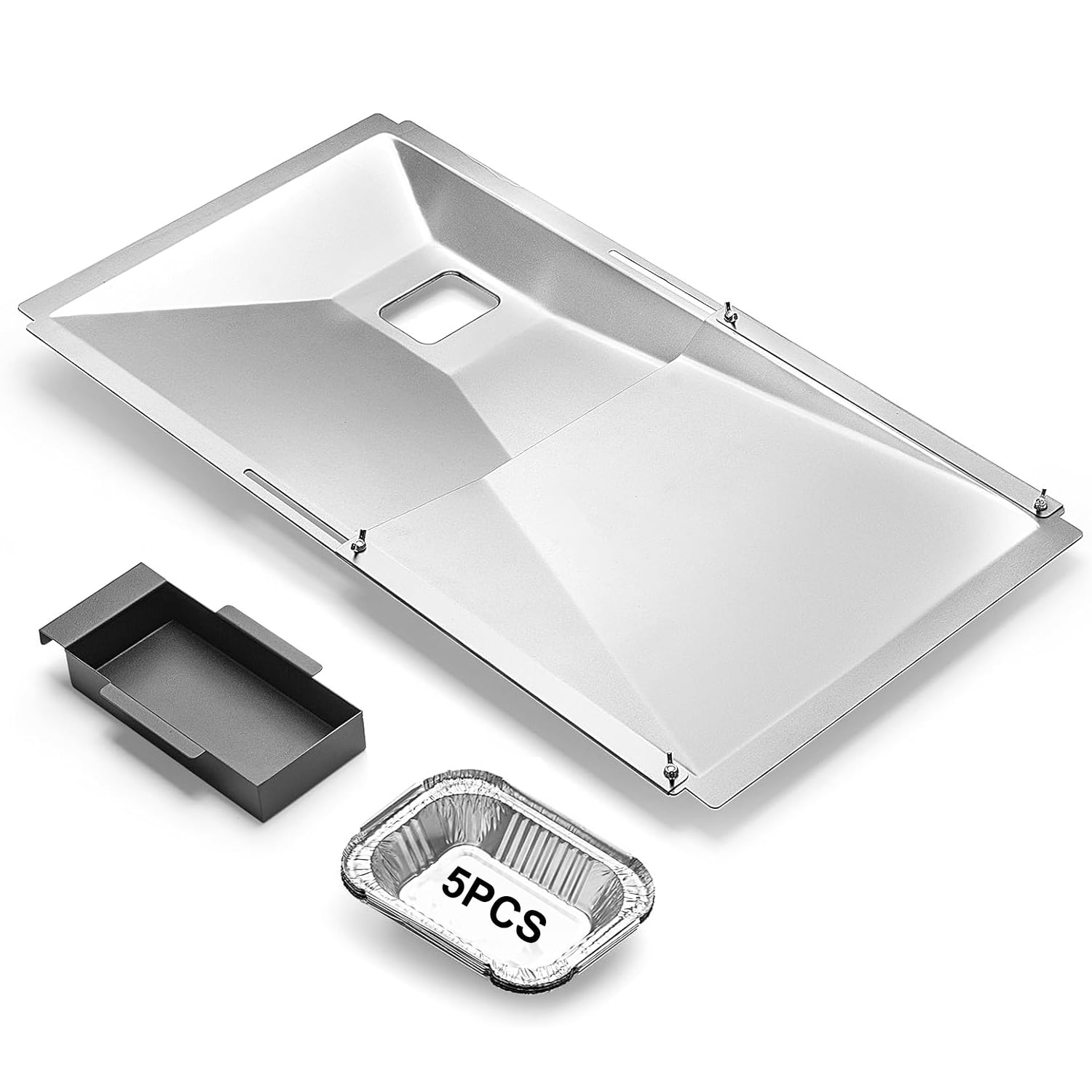 Universal Grease Tray with Catch Pan fits Nexgrill Charbroil Dynaglo Kenmore BHG Grill Master Backyard Uniflame Expert Gas Grill Adjustable