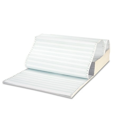 Universal Green Bar Computer Paper, 4-Part Carbonless, 14-7/8 x 11, Perforated, 900 Sheets