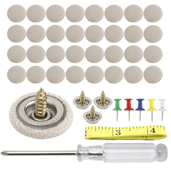Universal Grey Grid Headliner Repair Rivet Pin Kit with Installation Tool