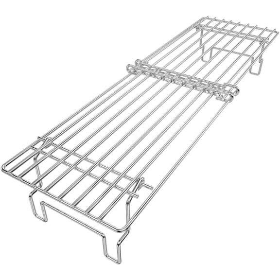 Universal Grill Rack for Gas Grill & Pellet Smoker, Adjustable Warming Rack Upper Rack with Foldable Legs, Stainless Steel Expandable 15.322.1 in, Fits Griddle & Smoker Grills$$Garden & Patio