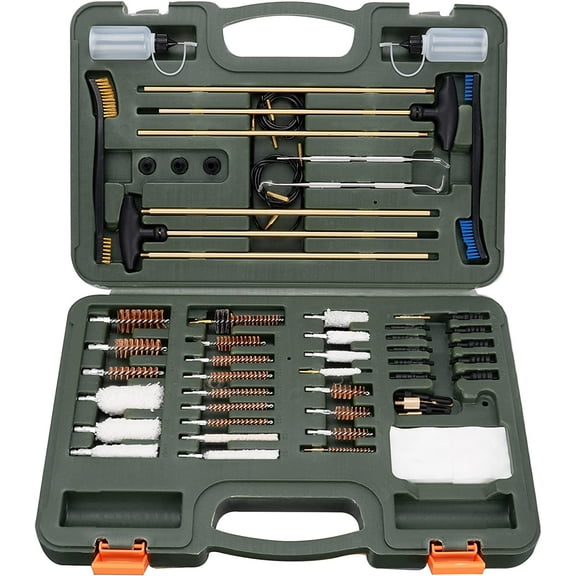 Universal Gun Cleaning Kit with Lightweight Organized Carrying Case Gun Cleaning Supplies Gun Cleaner Bottle Brass Jags and Tips