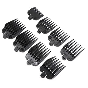 Universal Hair Clipper Limit Combs, 8 Piece Professional Hair Guard Set, 1/8 to 1 Inch Colorful Guide Combs, Replacement Attachments for Most Hair Trimmers,Black