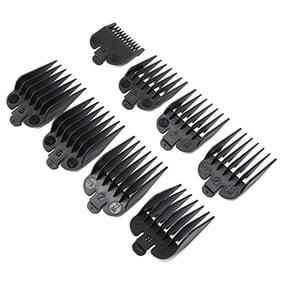 Universal Hair Clipper Limit Combs, 8 Piece Professional Hair Guard Set, 1/8 to 1 Inch Colorful Guide Combs, Replacement Attachments for Most Hair Trimmers,Black