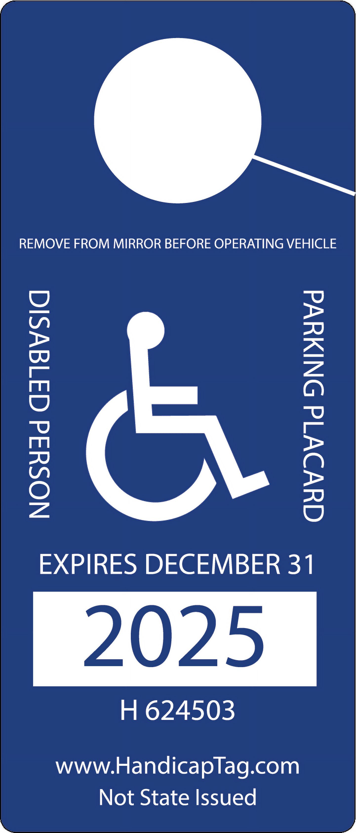 Universal Handicap Parking Permit for Disabled Persons