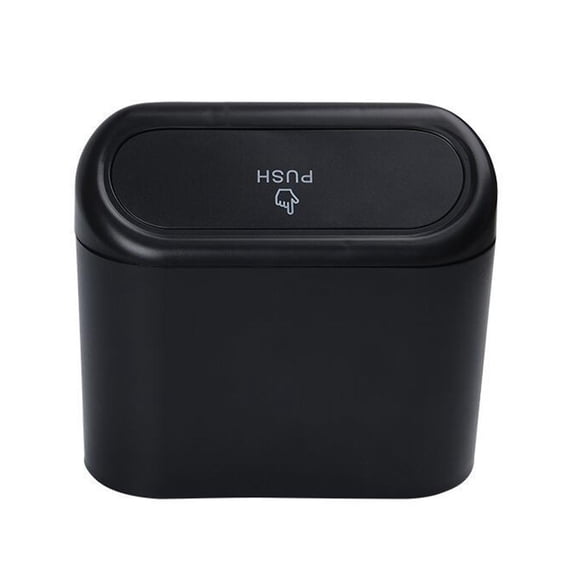 Universal Hanging Car Trash Can Clamshell Trash Bin Black Storage Box ...