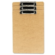 Universal Hardboard Clipboard, 1/2" Capacity, Holds 8 1/2w x 14h, Brown, 3/Pack -UNV05563