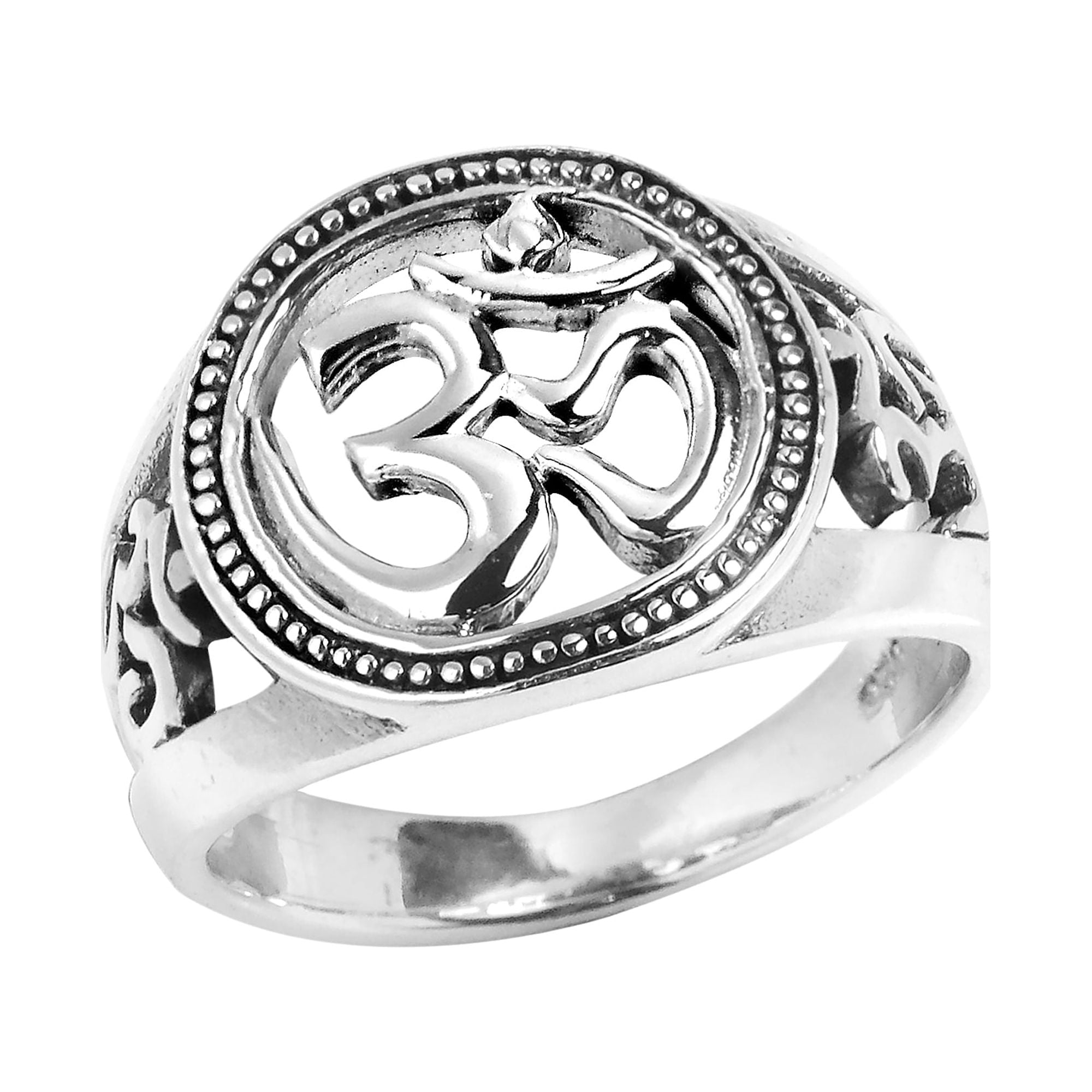 Swirl Harmony .925 Sterling Silver Band Ring - Ornate Oxidized Pattern, Handmade In Thailand - View #13