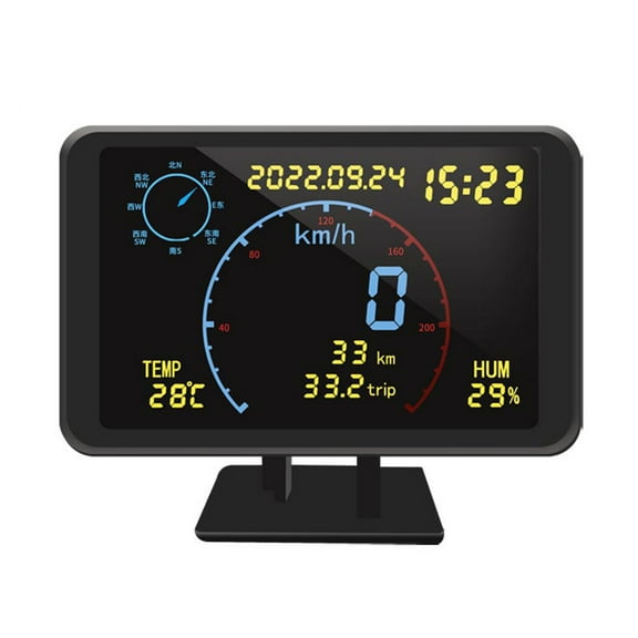 Universal Head Display, 4.7" LCD GPS Speedometer Odometer, Over Speeding Alarm, All 5 24V Vehicles
