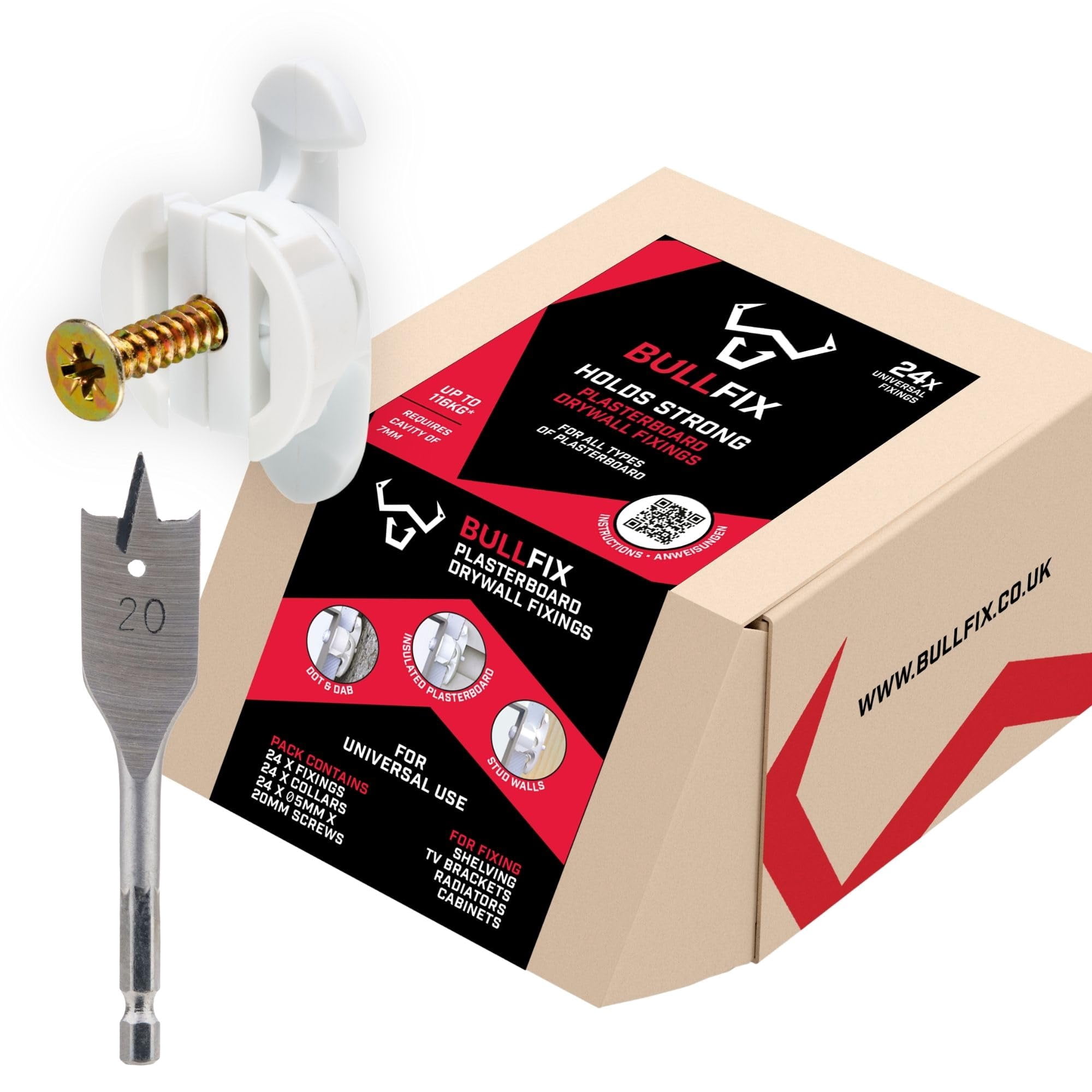 Universal Heavy Duty Drywall Anchors - 96 Pack, Holds up to 255lbs, Heavy Duty Wall Anchors for Drywall for Stud & Hollow Cavity with Screws Kit