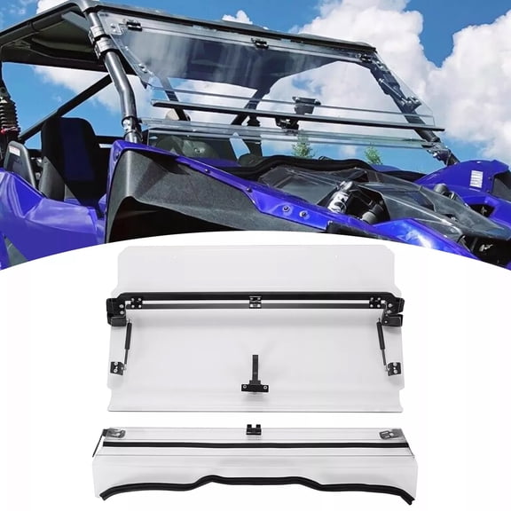 Universal Heavy-Duty Flip Windshield - Compatible with 2019+ Sport Side-by-Side Vehicles | Scratch-Resistant Polycarbonate