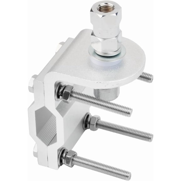 Universal Heavy Duty Roll Bar/Mirror Mounting Bracket, Aluminum Anti-Corrosion Antenna Mount for Mobile Outdoor Base Antenna with 3/8 x 24 Antenna Stud CB Adapter (Bracket with 10mmHole)