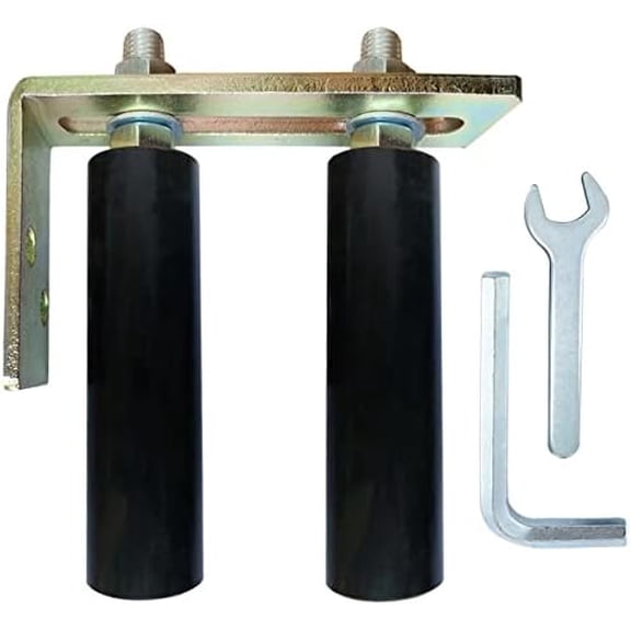 Universal Heavy Duty Slide Gate Guide Roller 6" Black L Rear Post Bracket Adjustable Dual Nylon Rollers Gate Support Assembly for Sliding Rolling Gates, Install Tools Inlcuded$$Tools & Hardware Other