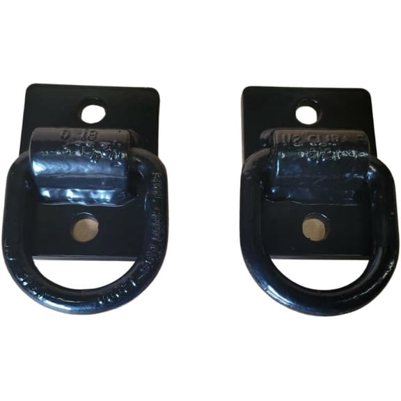Universal Heavy Duty Steel Bolt On D Ring Grab Hooks, 2-Pack, Black