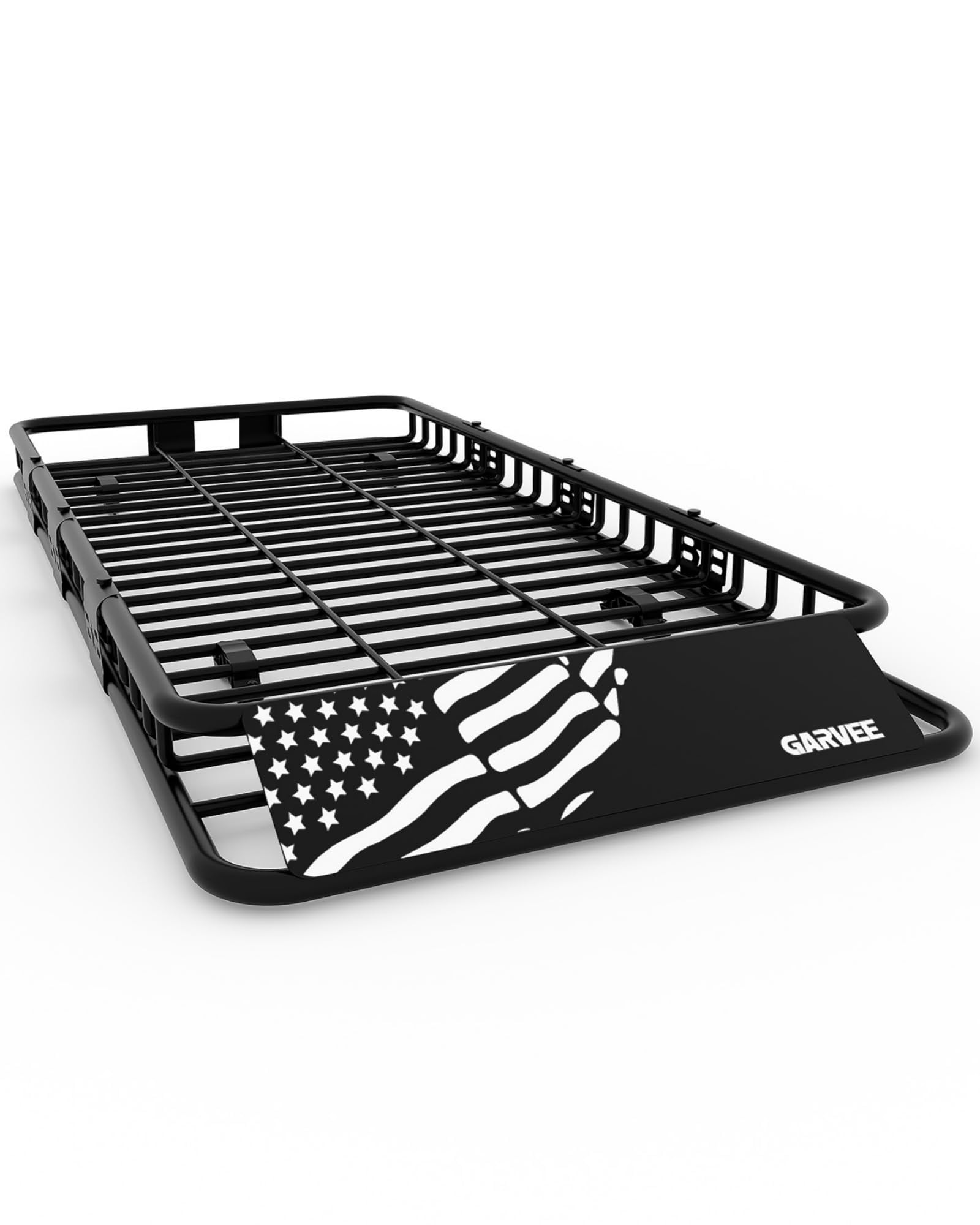 Universal Heavy Duty Steel Roof Rack Cargo Basket with American Flag Pattern, 84"x 39"x 6", Extra Large 4-Section Luggage Carrier