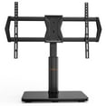 Universal Height Adjustment Tabletop Swivel TV Stand TV Mount Glass