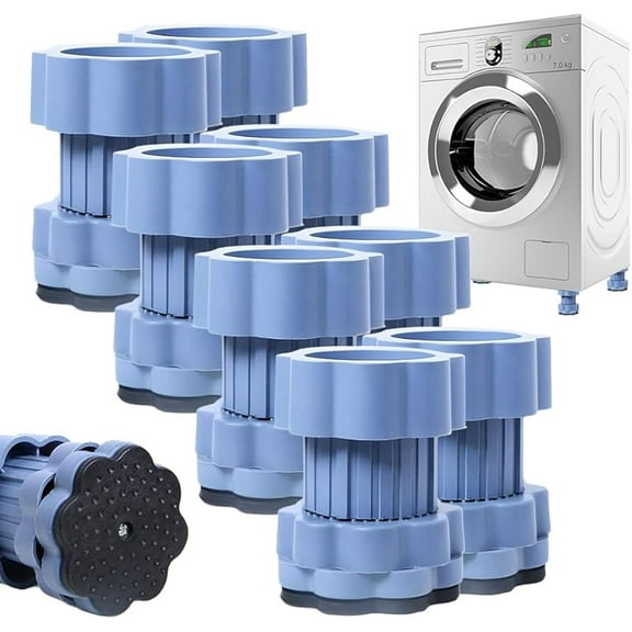 Universal Heightening Pad for Washing Machine Base, Anti Vibration Riser Pads for Washing Machine, Adjustable Washer Dryer Leveling Stand for Pedestals Protection (8)