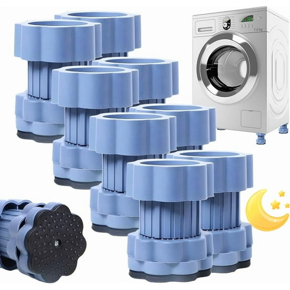 Universal Heightening Pad for Washing Machine Base, Anti Vibration Riser Pads for Washing Machine, Adjustable Washer Dryer Leveling Stand for Pedestals Protection (8)