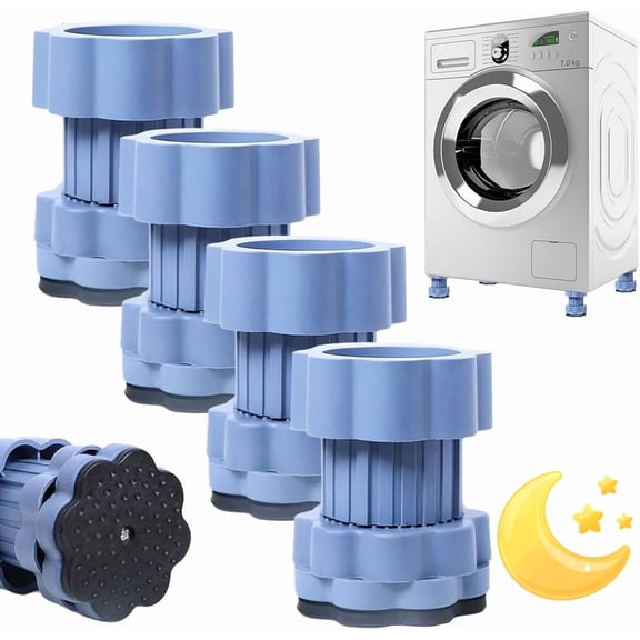 Universal Heightening Pad for Washing Machine Base, Anti Vibration Riser Pads for Washing Machine, Adjustable Washer Dryer Leveling Stand for Pedestals Protection (4)