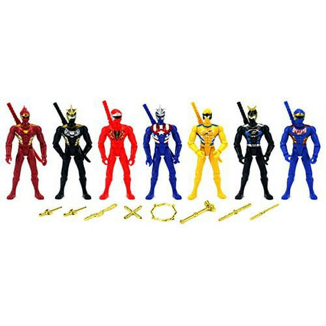 Universal Hero Rangers Children Kid's Toy Action Figure Playset w/ 7 Figures, Battle Accessories