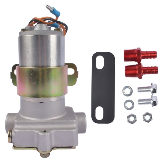 Universal High Flow Electric Fuel Pump - 110 GPH, 3/8" NPT, DM-643100, Chrome Finish, Gasoline Only, 2 Amp Draw