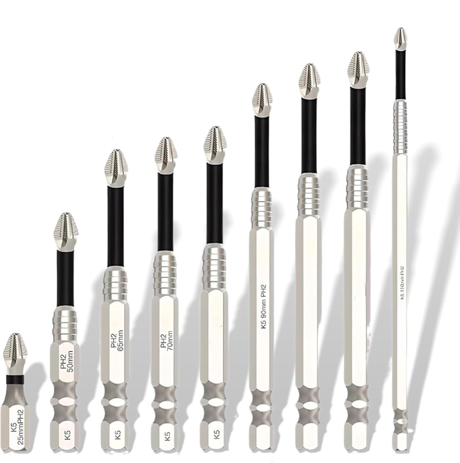 Universal High Magnetic Screwdriver Drill Bit Set - Anti-Slip Driver Bit Set for Impact Driver & Electric Drills - Premium Alloy Steel Fixion Tools (9PCS)