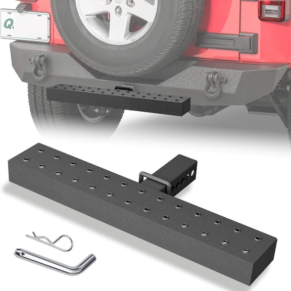 Universal Hitch Step Trailer for 2" Receivers, 600 lbs Maximum Load, with Pin Clip & U- Stabilize, Compatible with Pickups   SUV Van RV, Anti Slip and Rust Towing Bumper Guard
