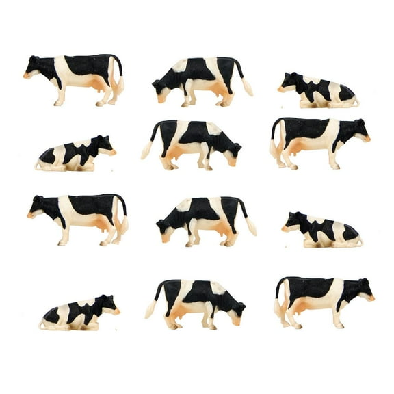 Universal Hobbies 1/32 Black and White Cow 12 Piece Gift Boxed Set
