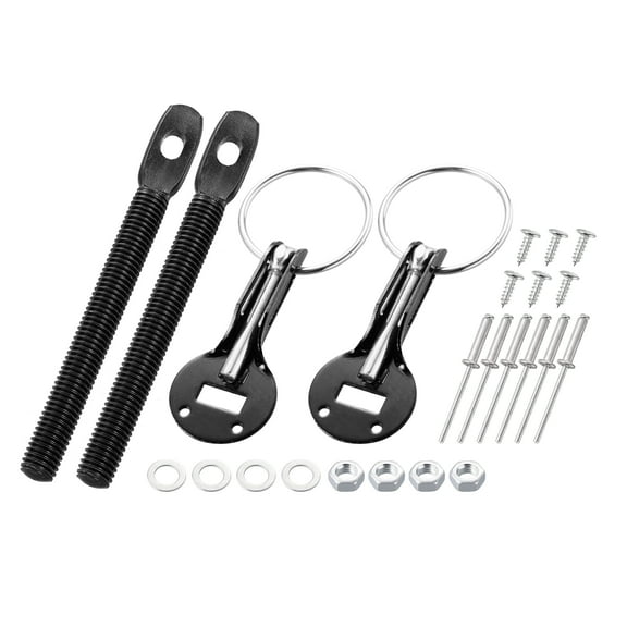 Universal Hood Pin Kit for Car Auto Modified Bonnet Hood Lock Latch Catch Pin Key Locking Replacement Black