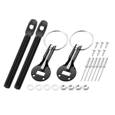 Hot Rod Chrome Universal Black Hood Pin Kit β Latch & Bonnet Lock For GM, Chevy, Ford, Mopar