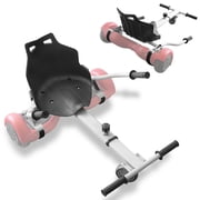 Universal Hoverboard Seat Attachment Adjustable Go Kart Hoverkart Hovercart for Hoverboard White