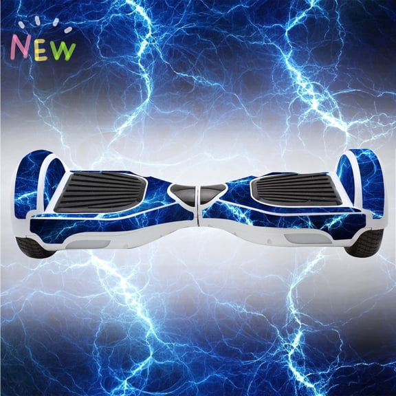 Universal Hoverboard Skin Wrap, Bubble-Free Blue Vinyl Decal with Protective Cover | Scratch & Water-Resistant, Easy Install for 6.5" 8" 10" Self-Balancing Scooters, Blue Lightning