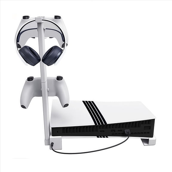 Horizontal Base Hub Flat Stand Compatible with PS5 Pro/PS5 Slim Gaming Consoles-White