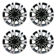 Universal Hubcap 15 Inch ABS Tire Trim Cover, Pack of 4 Hubcaps Car Accessory, Silver